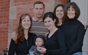 Betsy (bottom right) and her family (including brother-in-law Bob and nephew "Bobbin") after her dad's death.